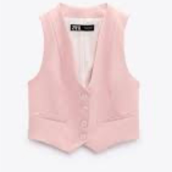 New! Zara women’s large light pink tailored waistcoat. - Picture 3 of 12